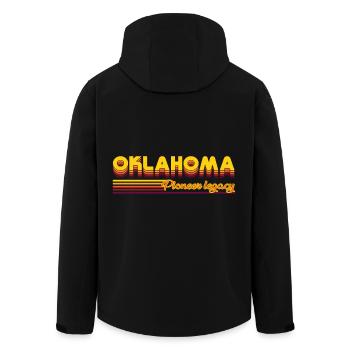 cooles Oklahoma USA Bundesstaaten Design - Recycelte Männer Softshell-Jacke von Stanley/Stella - Schwarz - Hinten - AI Model Male 185 light (185cm)