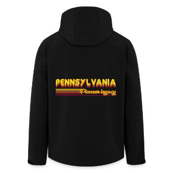cooles Pennsylvania USA Bundesstaaten Design - Recycelte Männer Softshell-Jacke von Stanley/Stella - Schwarz - Hinten - AI Model Male 185 light (185cm)