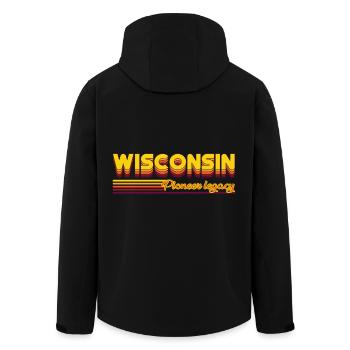 Cool Wisconsin États-Unis États Design - Veste softshell homme en polyester recyclé Stanley/Stella - noir - Dos - AI Model Male 185 light (185cm)