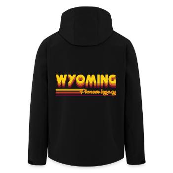 cooles Wyoming USA Bundesstaaten Design - Recycelte Männer Softshell-Jacke von Stanley/Stella - Schwarz - Hinten - AI Model Male 185 light (185cm)