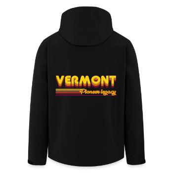 cooles Vermont USA Bundesstaaten Design - Recycelte Männer Softshell-Jacke von Stanley/Stella - Schwarz - Hinten - AI Model Male 185 light (185cm)