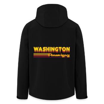 cooles Washington USA Bundesstaaten Design - Recycelte Männer Softshell-Jacke von Stanley/Stella - Schwarz - Hinten - AI Model Male 185 light (185cm)
