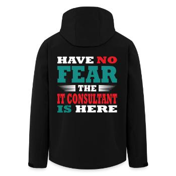 Have no Fear the IT Berater is here Outfit - Men’s Recycled Softshell Jacket by Stanley/Stella - black - Back - AI Model Male 185 light (185cm)