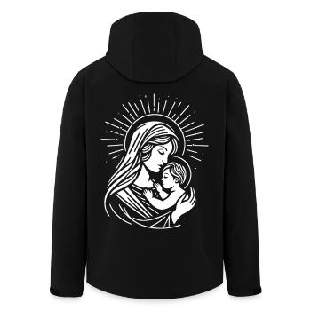 Mère Marie Design – Symbole d’amour - Veste softshell homme en polyester recyclé Stanley/Stella - noir - Dos - AI Model Male 185 light (185cm)