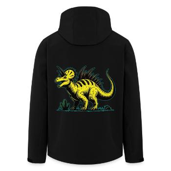 Fantastic Yellow Dinosaur – For Dino Fans - Men’s Recycled Softshell Jacket by Stanley/Stella - black - Back - AI Model Male 185 light (185cm)