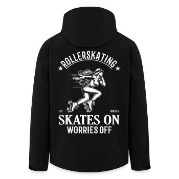 Cooles Rollerskating Design – Freiheit auf Rollen - Recycelte Männer Softshell-Jacke von Stanley/Stella - Schwarz - Hinten - AI Model Male 185 light (185cm)