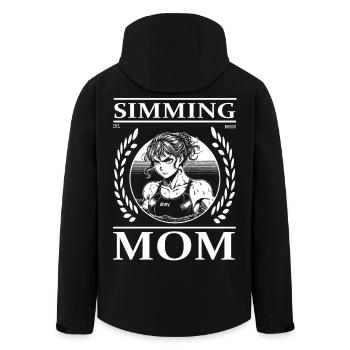 Swimming Mom – japanischen Comic Style - Recycelte Männer Softshell-Jacke von Stanley/Stella - Schwarz - Hinten - AI Model Male 185 light (185cm)