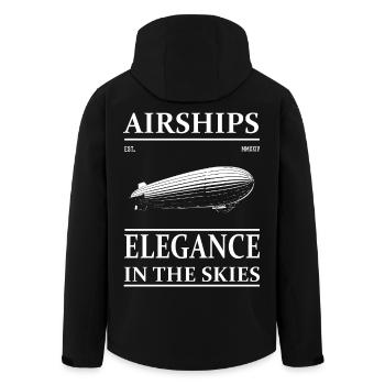 Zeppelin Design, Airship Love with Retro Charm - Men’s Recycled Softshell Jacket by Stanley/Stella - black - Back - AI Model Male 185 light (185cm)
