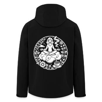 Mindfulness Design – Strength lies in tranquility - Men’s Recycled Softshell Jacket by Stanley/Stella - black - Back - AI Model Male 185 light (185cm)
