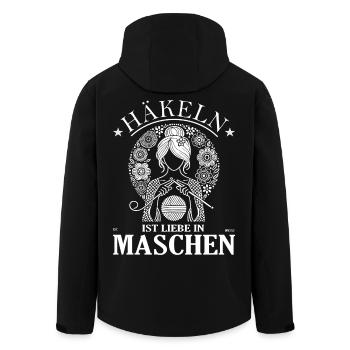 Le crochet, c’est l’amour – créatif et qui vient du cœur - Veste softshell homme en polyester recyclé Stanley/Stella - noir - Dos - AI Model Male 185 light (185cm)