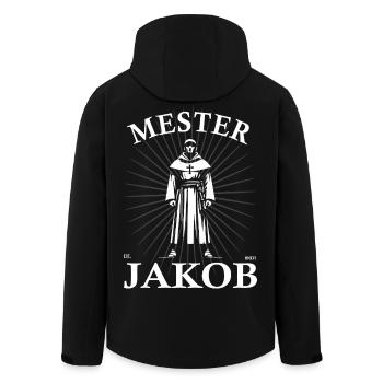 Meister Jakob Design – Children's Song with Heart - Men’s Recycled Softshell Jacket by Stanley/Stella - black - Back - AI Model Male 185 light (185cm)