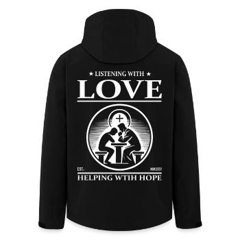 Pastoral care – listening, accompanying, giving hope - Men’s Recycled Softshell Jacket by Stanley/Stella - black - Back - AI Model Male 185 light (185cm)