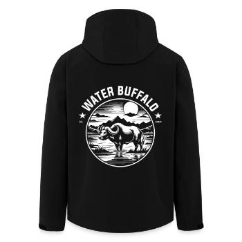 Buffle d’eau – fort, calme et proche de la nature - Veste softshell homme en polyester recyclé Stanley/Stella - noir - Dos - AI Model Male 185 light (185cm)