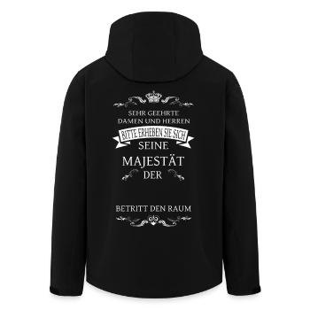 His Majesty the Matteo enters the room - Men’s Recycled Softshell Jacket by Stanley/Stella - black - Back - AI Model Male 185 light (185cm)