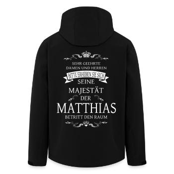Sa Majesté Matthias entre dans la pièce - Veste softshell homme en polyester recyclé Stanley/Stella - noir - Dos - AI Model Male 185 light (185cm)