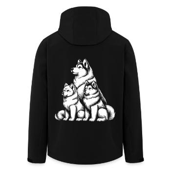 Conception de chien de traîneau mignon – Winter Friends - Veste softshell homme en polyester recyclé Stanley/Stella - noir - Dos - AI Model Male 185 light (185cm)
