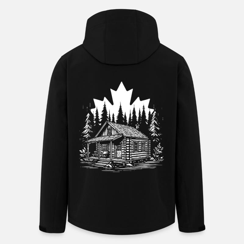 Cabane en rondins au Canada – Pure Nature Design - Veste softshell homme en polyester recyclé Stanley/Stella - noir