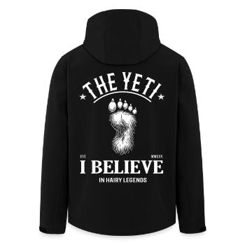 Yeti Design – Großer Fußabdruck - Recycelte Männer Softshell-Jacke von Stanley/Stella - Schwarz - Hinten - AI Model Male 185 light (185cm)
