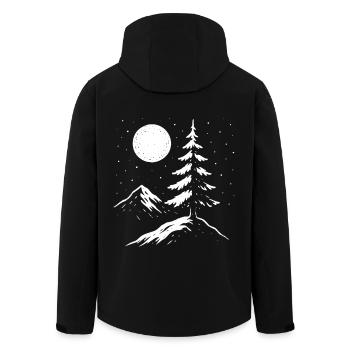 Aménagement paysager d’hiver – Frosty Beauty - Veste softshell homme en polyester recyclé Stanley/Stella - noir - Dos - AI Model Male 185 light (185cm)