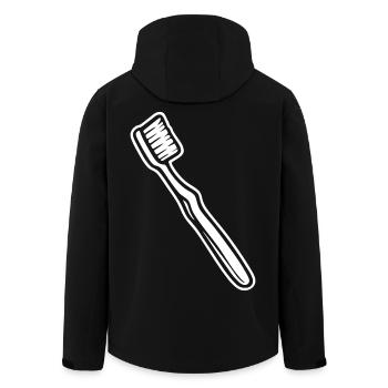Toothbrush Design – Clean & Fun - Men’s Recycled Softshell Jacket by Stanley/Stella - black - Back - AI Model Male 185 light (185cm)