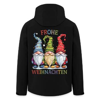 Gnom Frohe Weihnachten Gnome Familie Wichtel süß - Recycelte Männer Softshell-Jacke von Stanley/Stella - Schwarz - Hinten - AI Model Male 185 light (185cm)