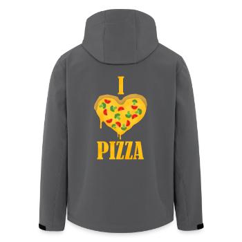 I love Pizza - Ich liebe Pizza - Recycelte Männer Softshell-Jacke von Stanley/Stella - Schwarz - Hinten - AI Model Male 185 light (185cm)