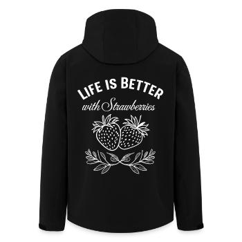 La vie est meilleure avec les fraises - Veste softshell homme en polyester recyclé Stanley/Stella - noir - Dos - AI Model Male 185 light (185cm)