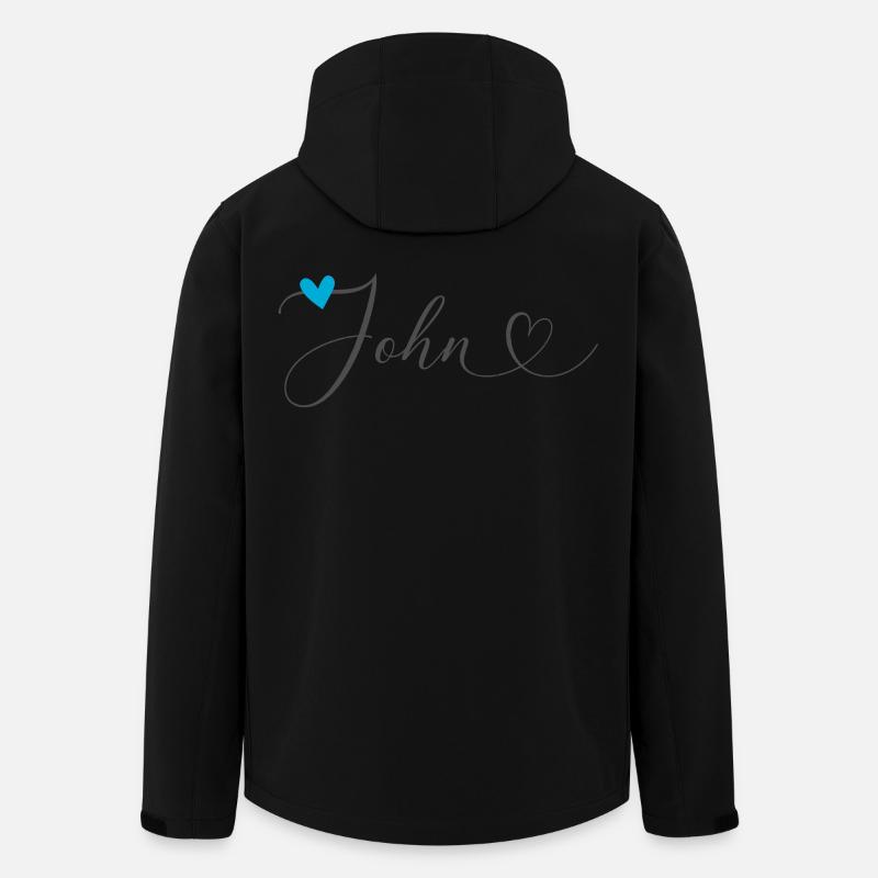 John Nom Prénom Calligraphie Coeur - Veste softshell homme en polyester recyclé Stanley/Stella - noir
