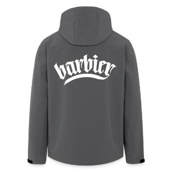 barbier cheveux barbe barbier raser hommes barbier - Veste softshell homme en polyester recyclé Stanley/Stella - charbon - Dos - AI Model Male 185 light (185cm)