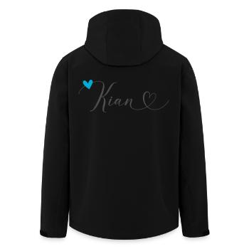 Kian Nom Prénom Calligraphie Coeur - Veste softshell homme en polyester recyclé Stanley/Stella - noir - Dos - AI Model Male 185 light (185cm)