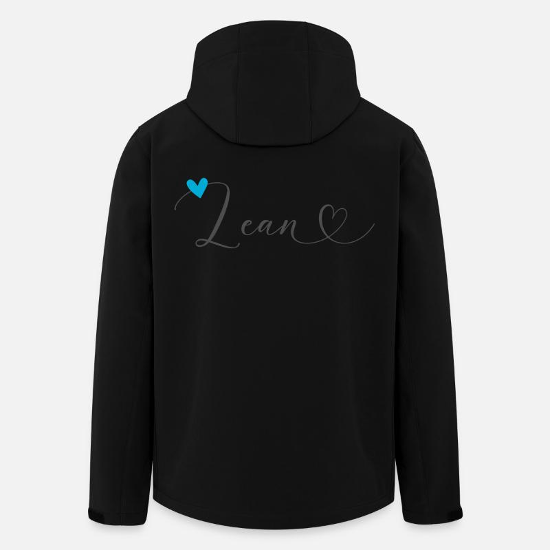 Lean Nom Prénom Calligraphie Coeur - Veste softshell homme en polyester recyclé Stanley/Stella - noir