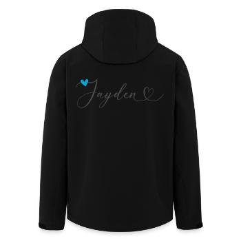 Jayden Nom Prénom Calligraphie Coeur - Veste softshell homme en polyester recyclé Stanley/Stella - noir - Dos - AI Model Male 185 light (185cm)