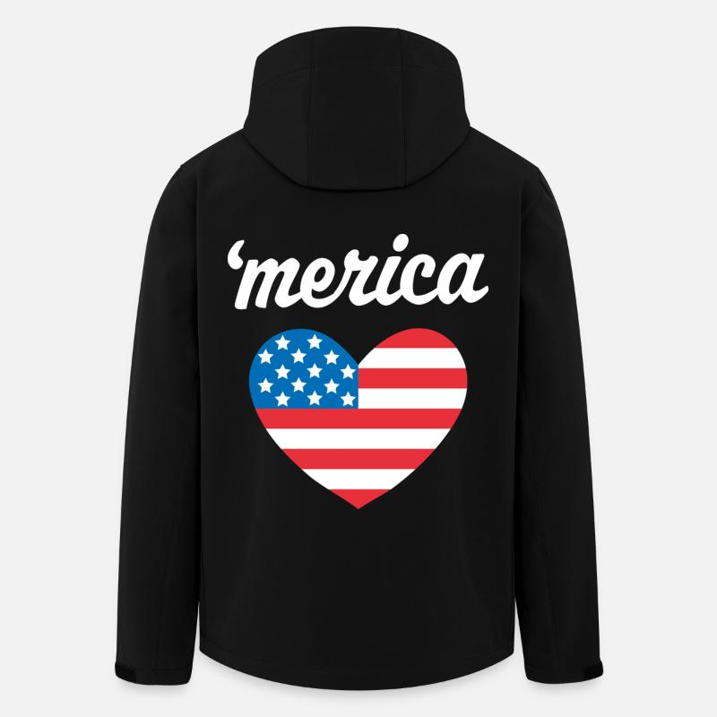 'merica - Men’s Recycled Softshell Jacket by Stanley/Stella - black