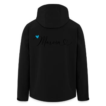 Marvin Name Vorname Kalligrafieherz - Recycelte Männer Softshell-Jacke von Stanley/Stella - Schwarz - Hinten - AI Model Male 185 light (185cm)