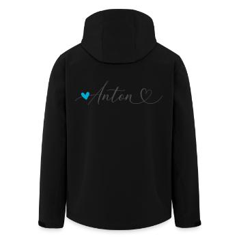 Anton Name Vorname Kalligrafieherz - Recycelte Männer Softshell-Jacke von Stanley/Stella - Schwarz - Hinten - AI Model Male 185 light (185cm)