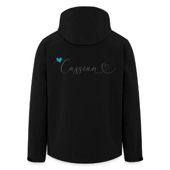 Cassian Name Vorname Kalligrafieherz - Recycelte Männer Softshell-Jacke von Stanley/Stella - Schwarz - Hinten - AI Model Male 185 light (185cm)