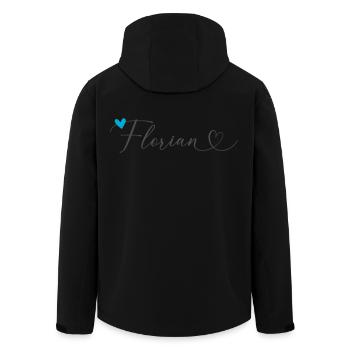 Florian Nom Prénom Calligraphie coeur - Veste softshell homme en polyester recyclé Stanley/Stella - noir - Dos - AI Model Male 185 light (185cm)