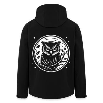 Eule in der Nacht Design – Geheimnisvoll - Recycelte Männer Softshell-Jacke von Stanley/Stella - Schwarz - Hinten - AI Model Male 185 light (185cm)