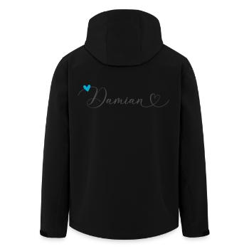 Damian Surname First name Calligraphy Heart - Men’s Recycled Softshell Jacket by Stanley/Stella - black - Back - AI Model Male 185 light (185cm)