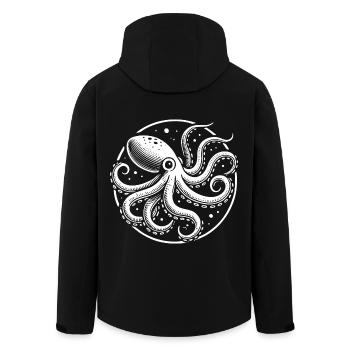 Design Kraken vintage – Style pieuvre maritime - Veste softshell homme en polyester recyclé Stanley/Stella - noir - Dos - AI Model Male 185 light (185cm)