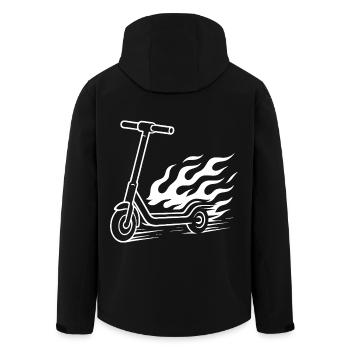 Conception de scooter électrique – Vitesse et queue de feu - Veste softshell homme en polyester recyclé Stanley/Stella - noir - Dos - AI Model Male 185 light (185cm)
