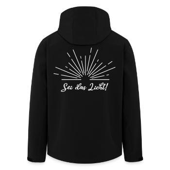 Sei das Licht - Recycelte Männer Softshell-Jacke von Stanley/Stella - Schwarz - Hinten - AI Model Male 185 light (185cm)