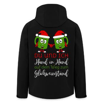 Glühwein - Du und Ich Hand in Hand Glühweinstand - Recycelte Männer Softshell-Jacke von Stanley/Stella - Schwarz - Hinten - AI Model Male 185 light (185cm)