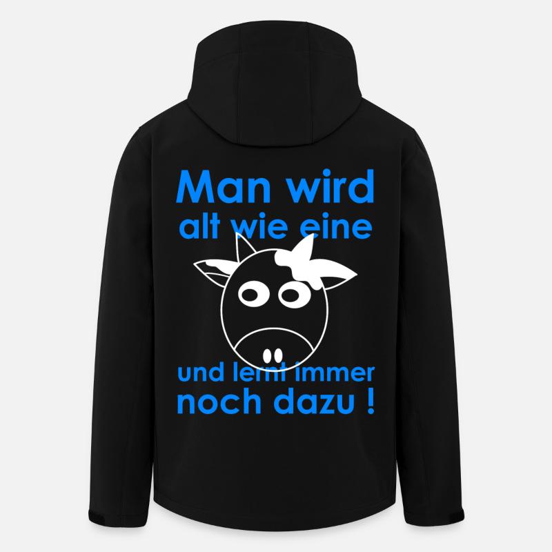 Alt werden und dazu lernen Kuhhumor - Recycelte Männer Softshell-Jacke von Stanley/Stella - Schwarz