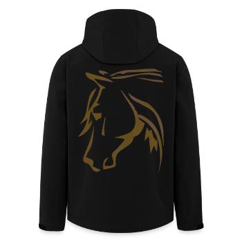 Braunes Pferd - Pferdekopf - Reiter - Ross Reiten - Recycelte Männer Softshell-Jacke von Stanley/Stella - Schwarz - Hinten - AI Model Male 185 light (185cm)