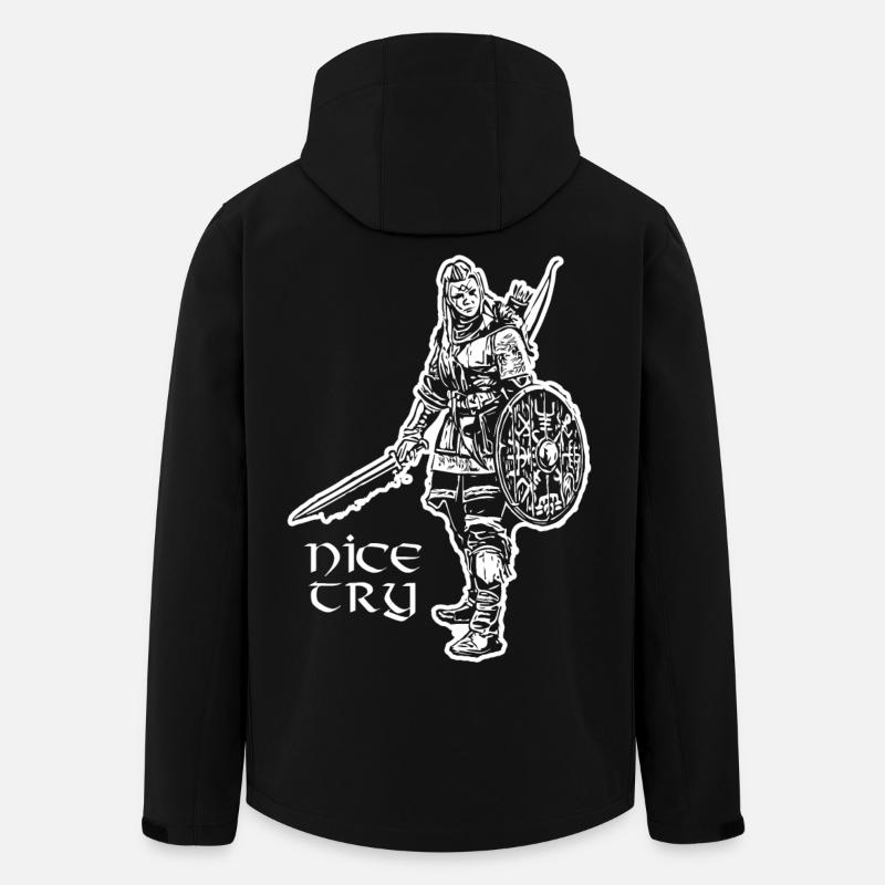 Nice Try Valkyrie - Recycelte Männer Softshell-Jacke von Stanley/Stella - Schwarz