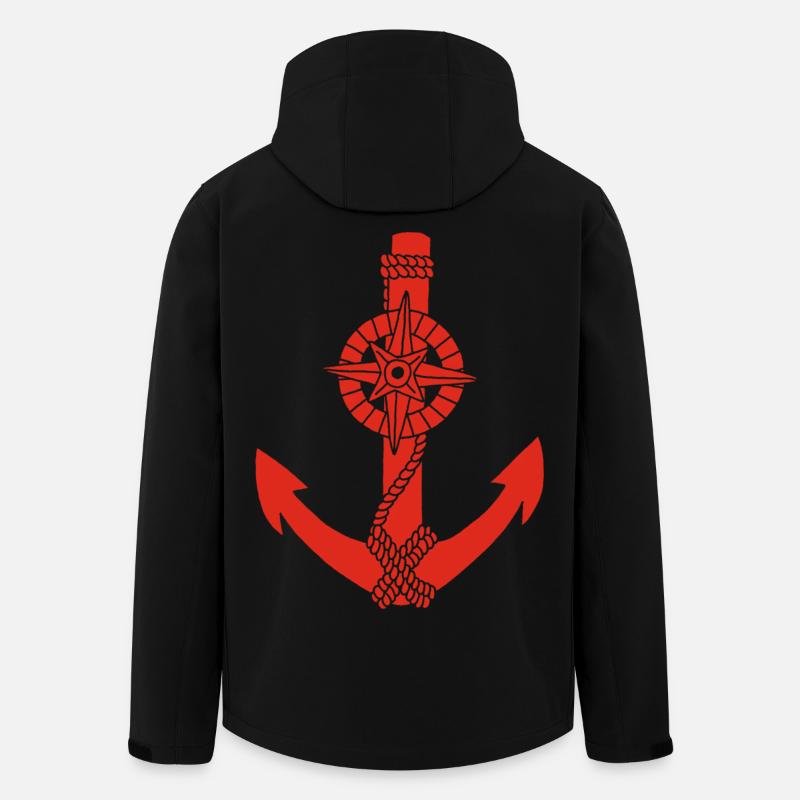 Roter Kompassanker - Recycelte Männer Softshell-Jacke von Stanley/Stella - Schwarz