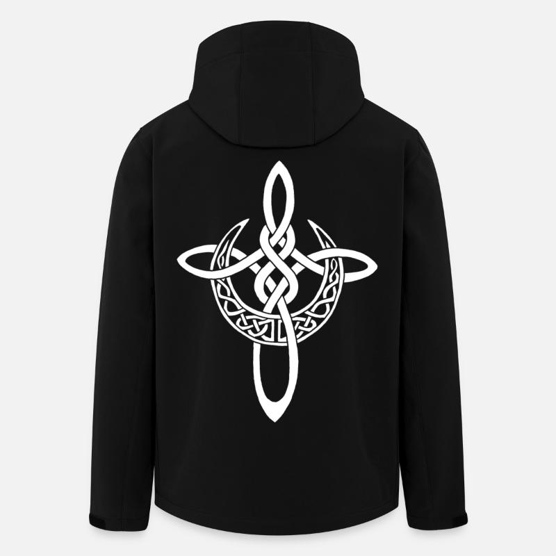 Croix lunaire blanche - Veste softshell homme en polyester recyclé Stanley/Stella - noir