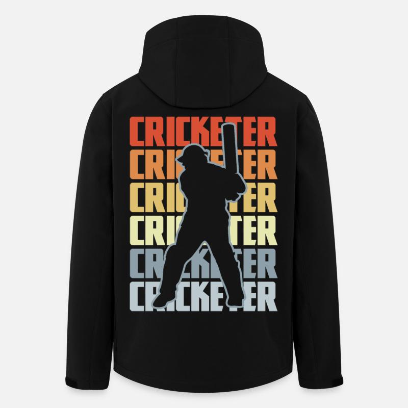 Retro Cricket Player - Men’s Recycled Softshell Jacket by Stanley/Stella - black