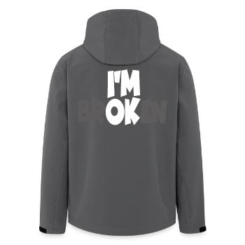 I AM BROKEN - Men’s Recycled Softshell Jacket by Stanley/Stella - anthracite - Back - AI Model Male 185 light (185cm)